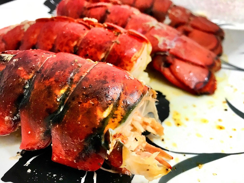 Four cooked lobster tails
