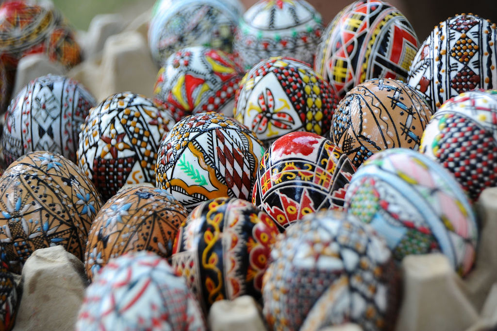 Romanian easter eggs. Bucharest, Roamnia, Southeastern Europe