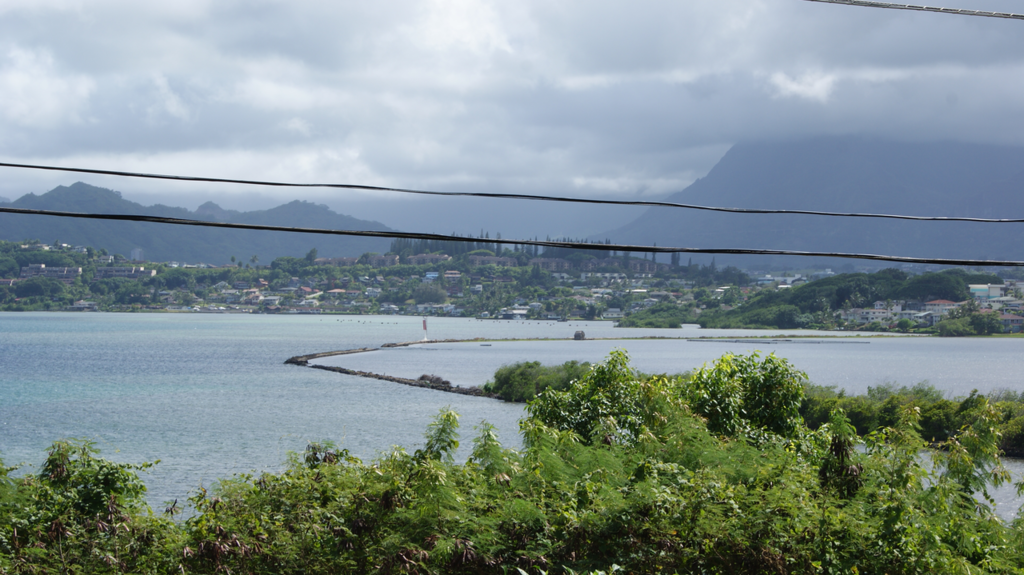He`eia fish pond from He`eia State Park 24 October 2011