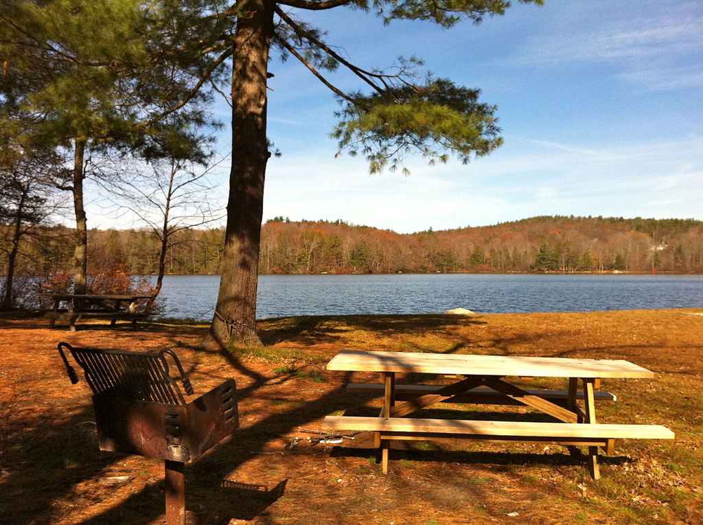 Burr Pond Connecticut State Park's Southern Beach and Picnic Section