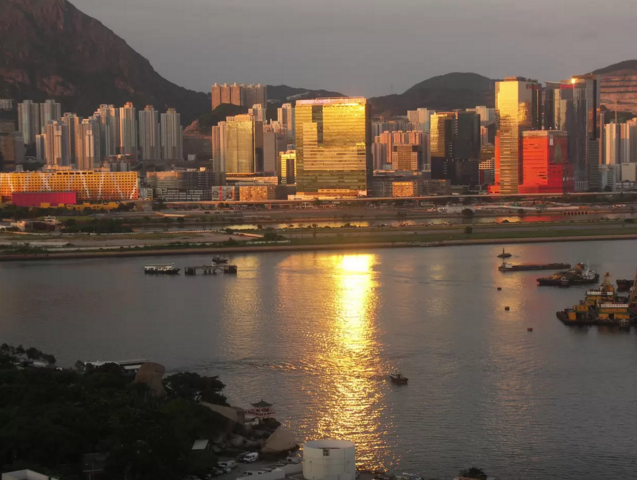 Vue sur la mer depuis Kowloon