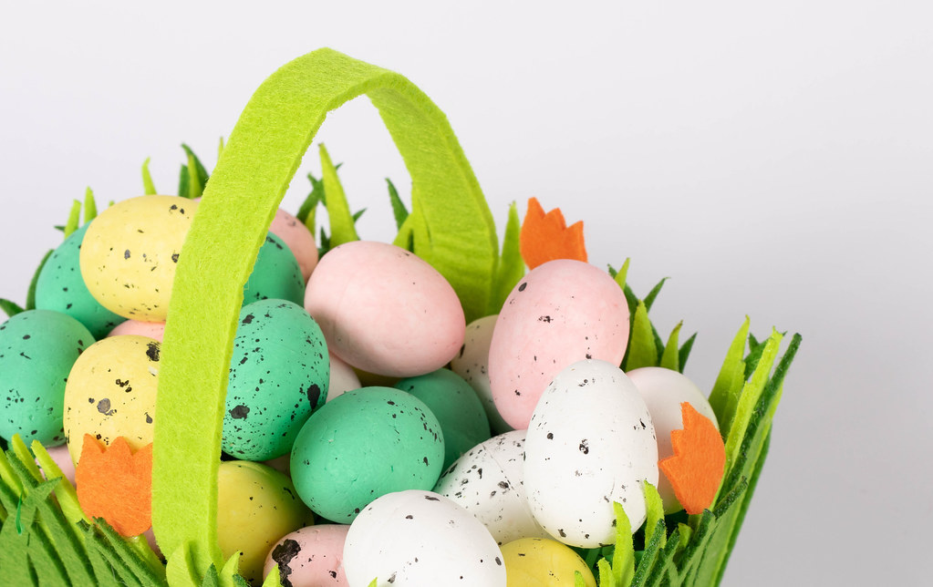 Easter eggs in the basket