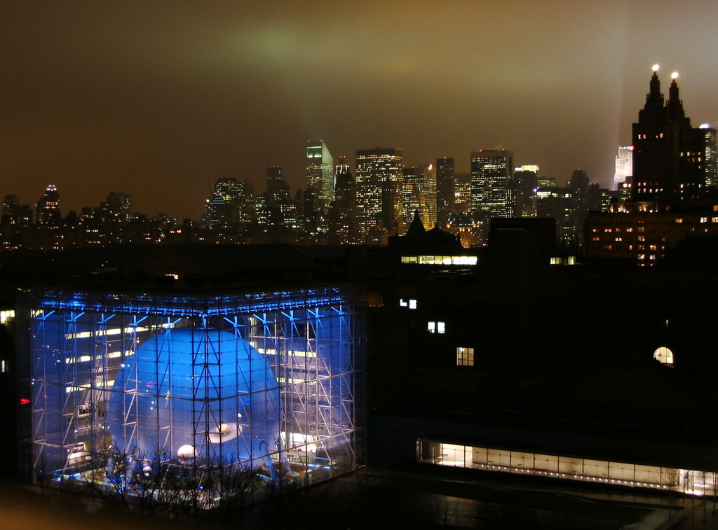 Hayden planetarium at night