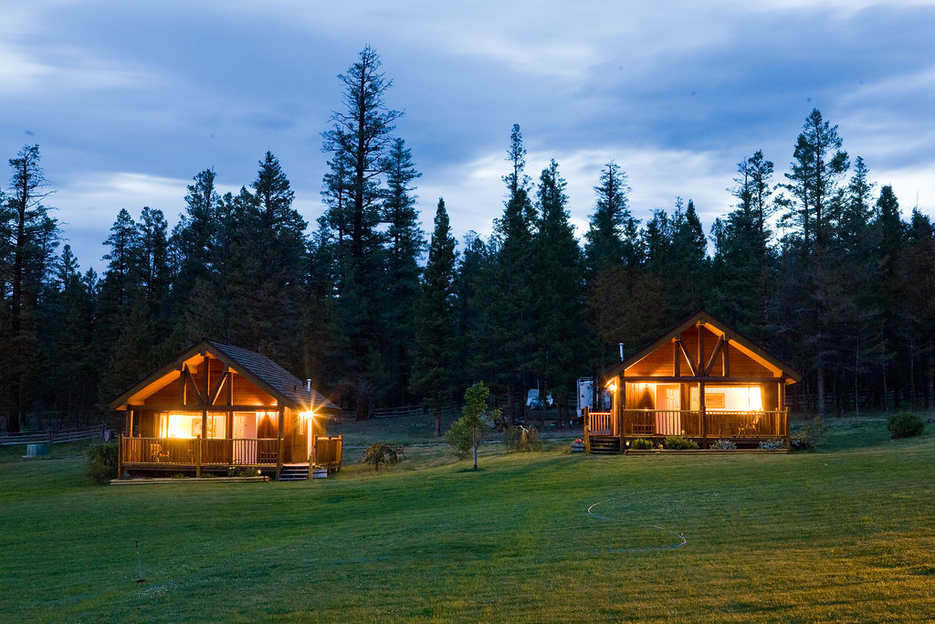 Our Luxury Cabins Lit Up