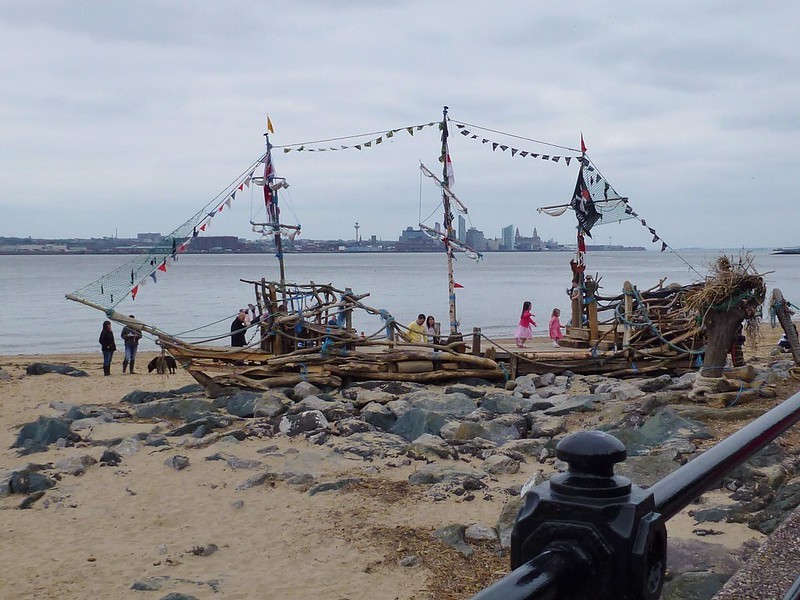 The Black Pearl, New Brighton, with Liverpool Waterfront in the distance.