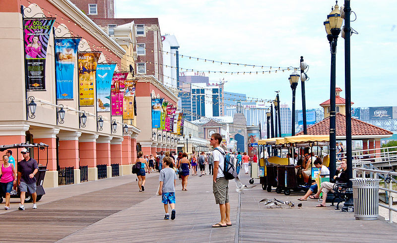 Atlantic City Boardwalk view north near Tropicana Casino