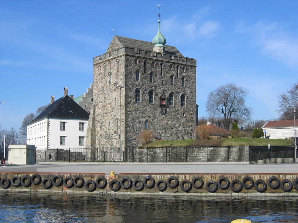 View of ancient Rosenkrantz Tower in Bergen Norway 20070325