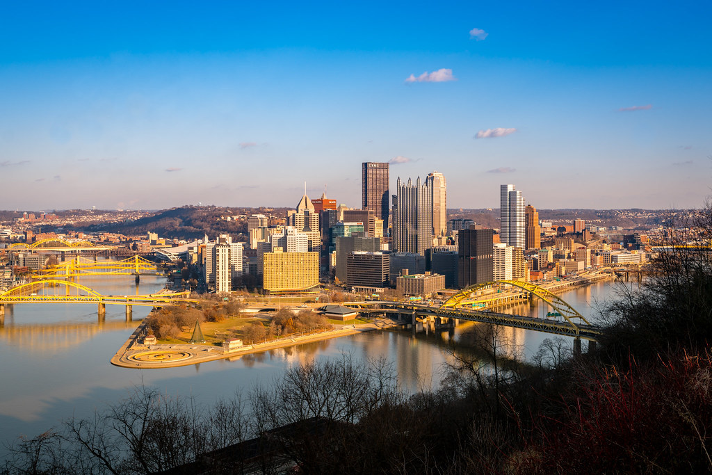 Pittsburgh, Pa Bathed in the Light of the Setting Sun