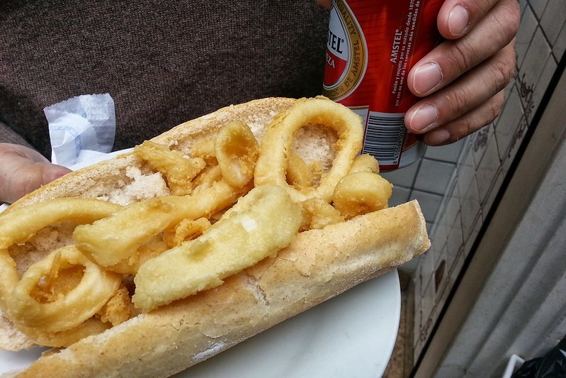 Fried calamari sandwich