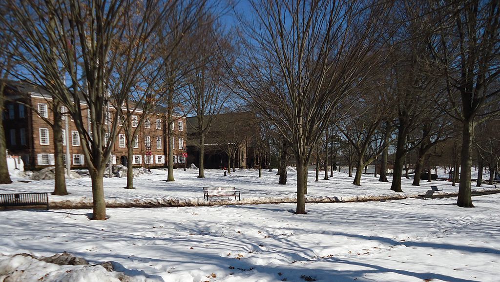 Rutgers University snow in February College Avenue campus