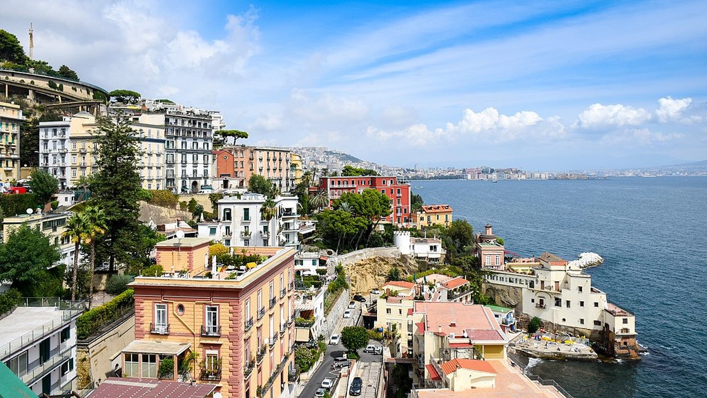 Waterfront buildings in Naples