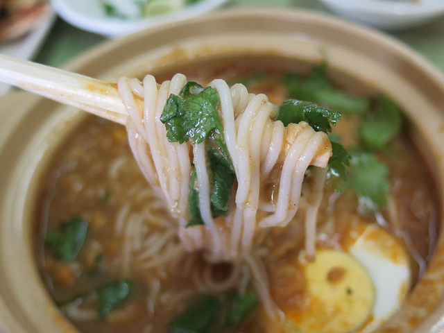 Rice noodles in Mohinga, Little Yangon, Daly City