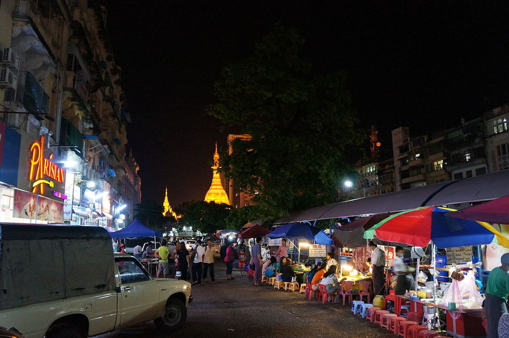 Downtown Yangon at Night