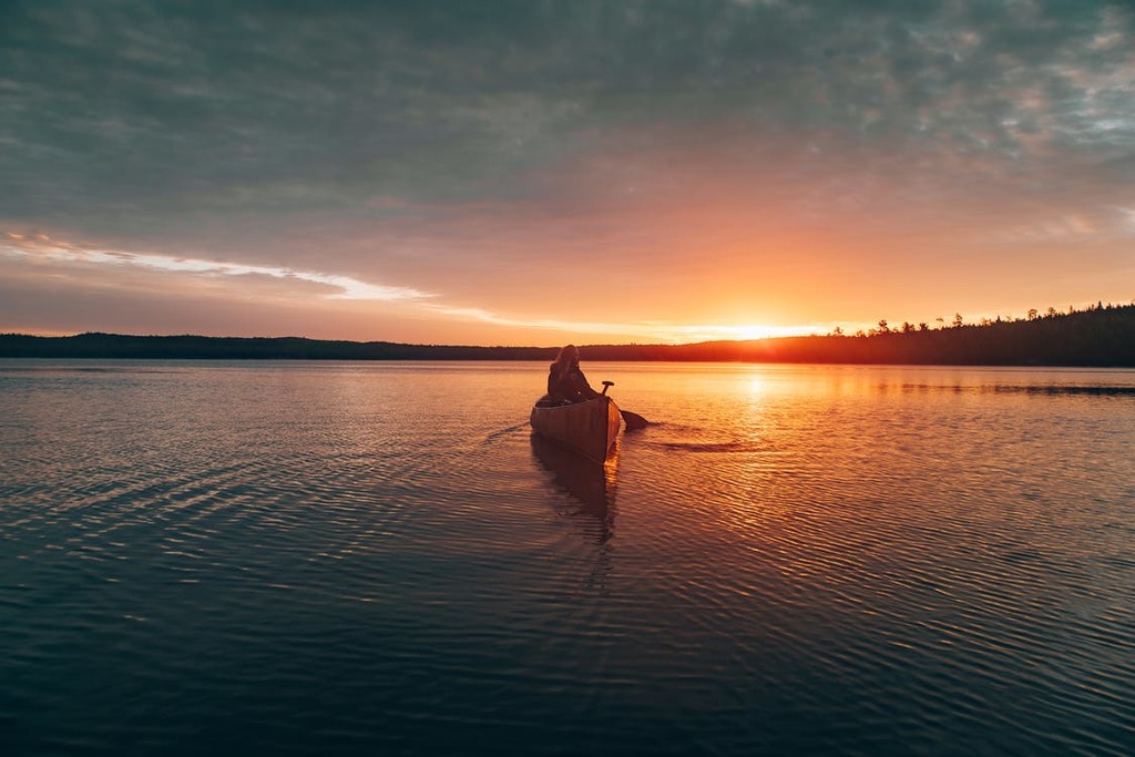 Kayaking at sunset