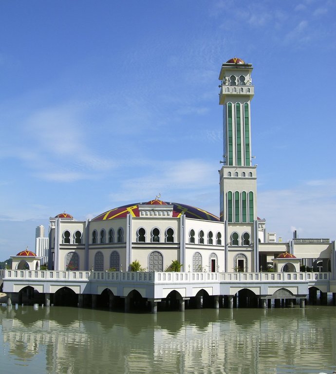 The floating mosque was the first in Malaysia to be built over the sea