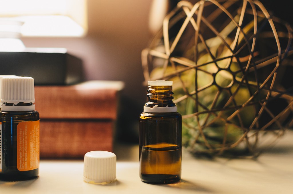 open essential oil bottle