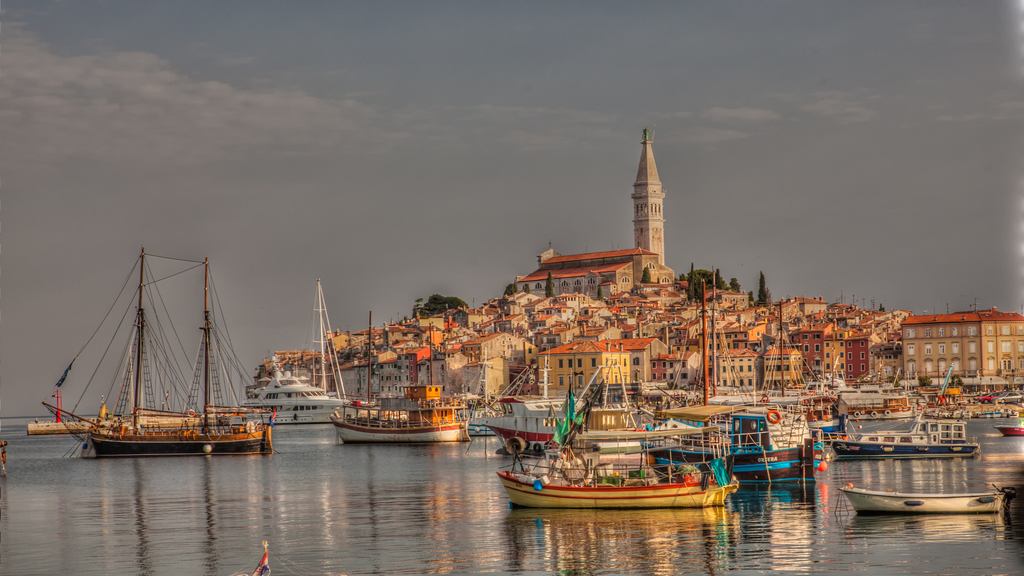 Cityscape Rovinj at sunrise