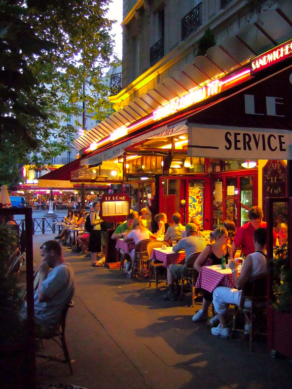 Paris Cafe Dusk