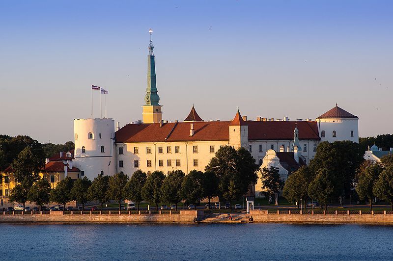 Riga Castle seen across the river Daugava 