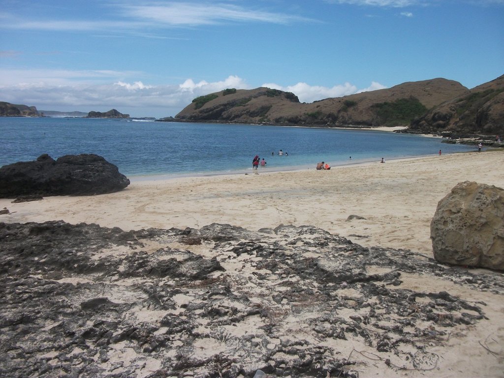 The white sandy beach of Tanjung Aan.