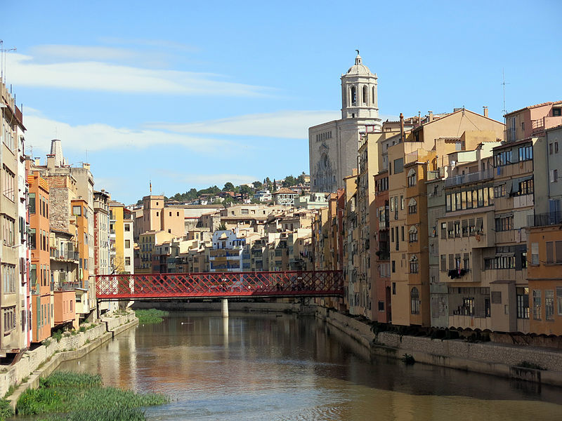 041 L'Onyar, el pont de les Peixateries Velles i la Catedral (Girona)