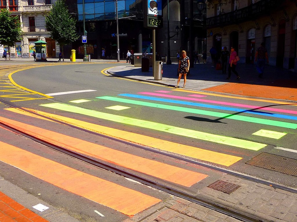 Rainbow pedestrian crossing