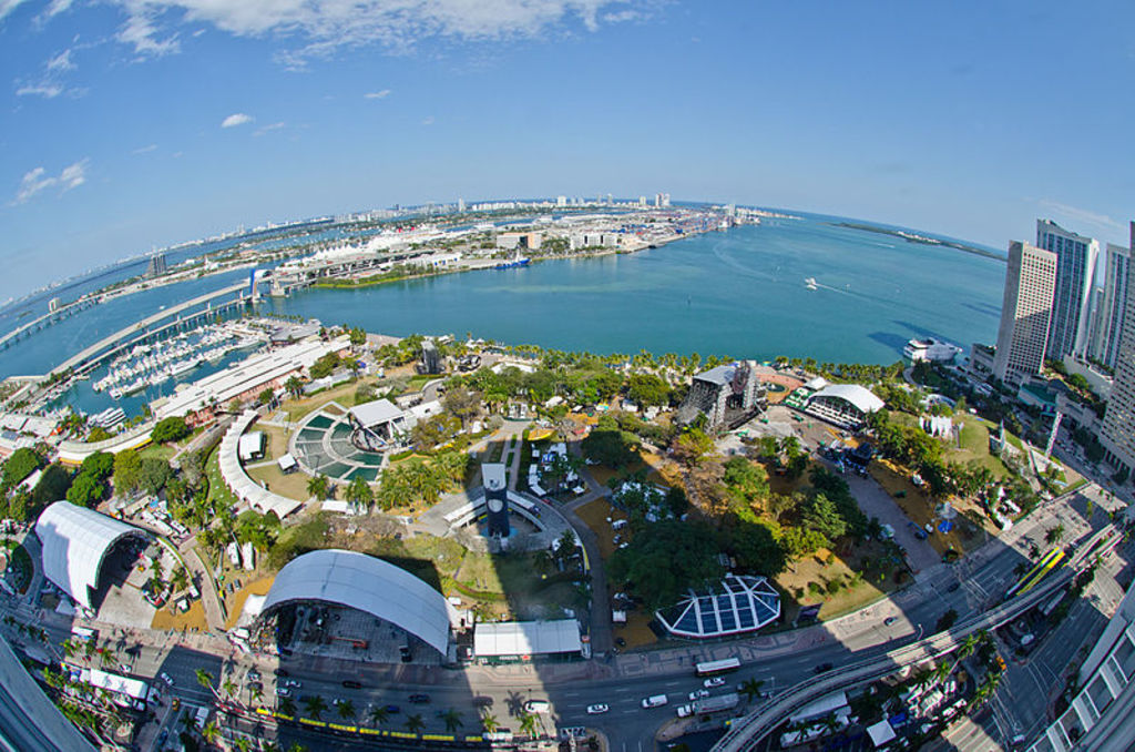 Panoramic View of Bayfront Park during the 2013 Ultra Music Festival in Miami, Florida