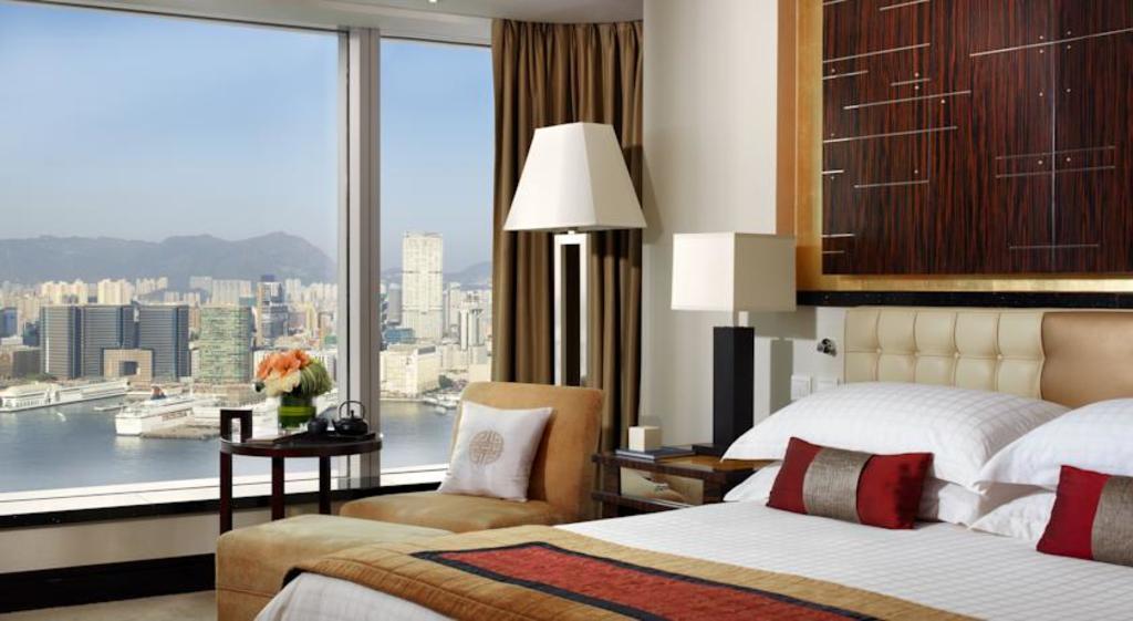 The Four Seasons Hotel gives beautiful views of Victoria Harbour 