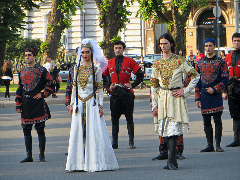 Georgians in national costumes