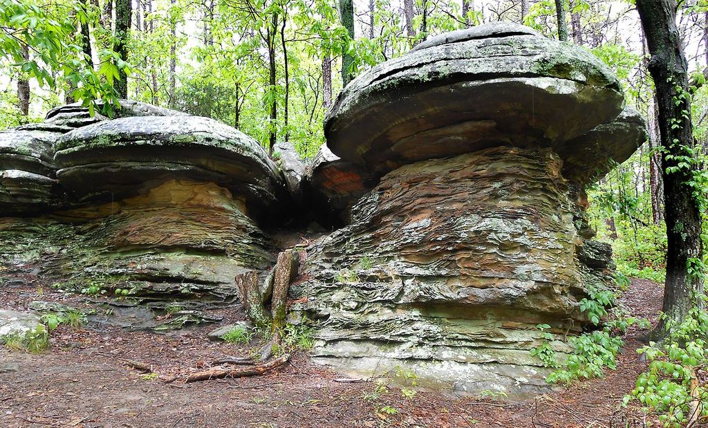 Mushroom shaped rock formations at Garden of the Gods Shawnee National Forest Illinois