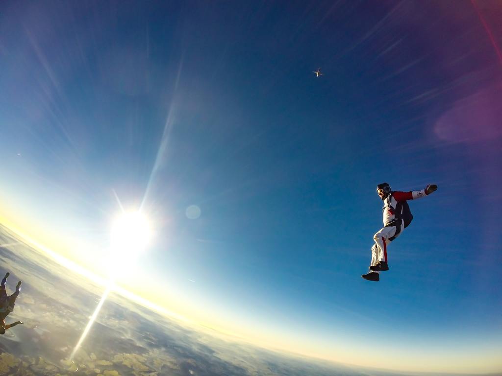 Man skydiving