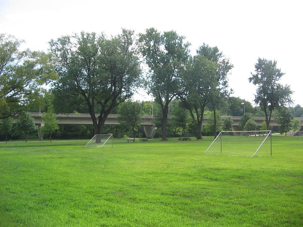 Soccer Fields and PA 642 Bridge in Milton State Park