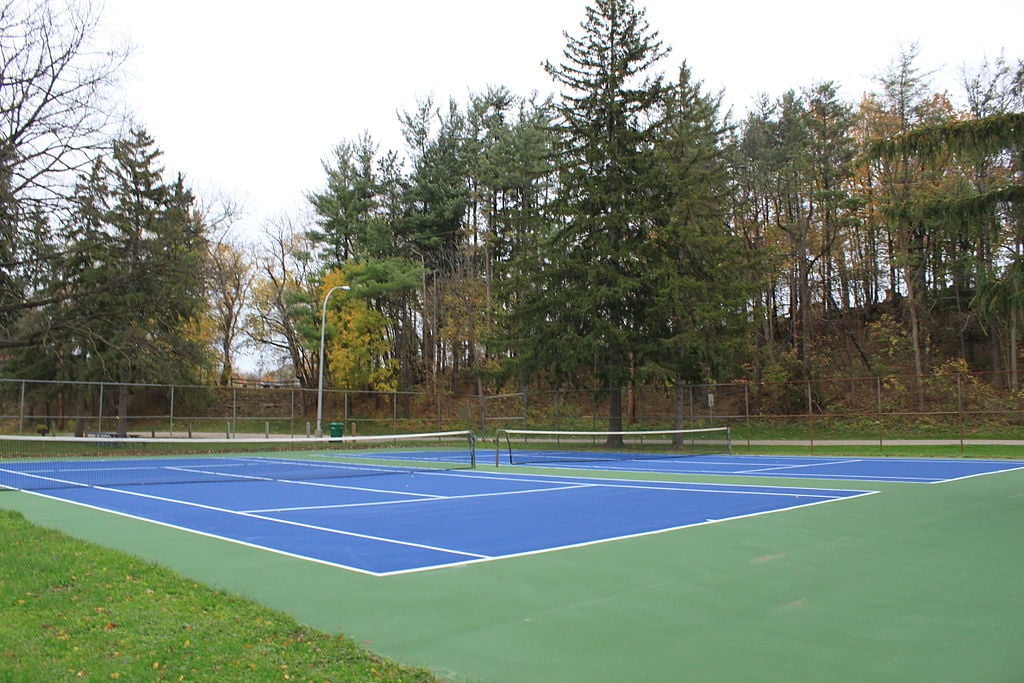 Hardcourt tennis court curtiss park saline michigan