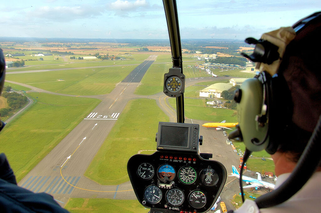 Robinson r44 astra helicopter view at kemble arp