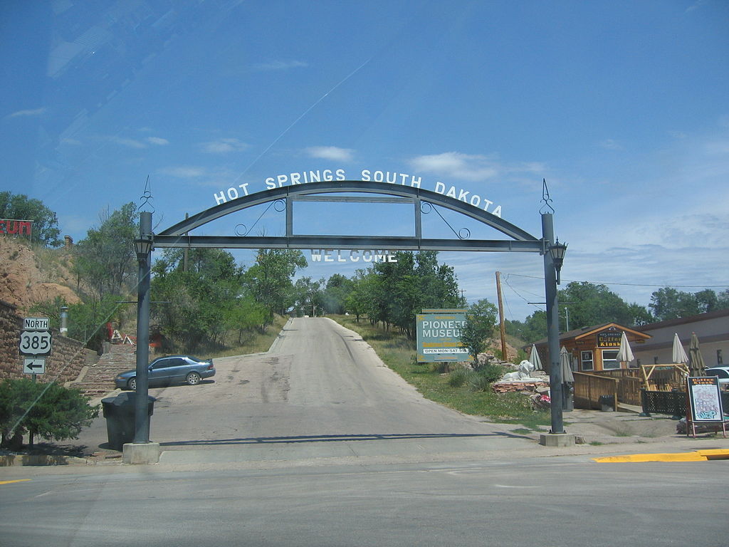 Hot Springs, South Dakota, sign