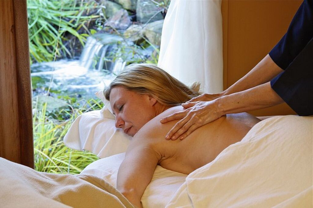 Spa Waterfall Massage on Galiano Island