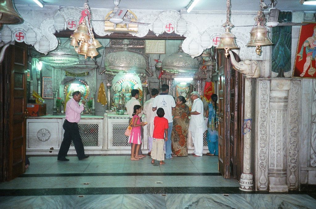 Hanuman and other deities in the Sanctum Santorum