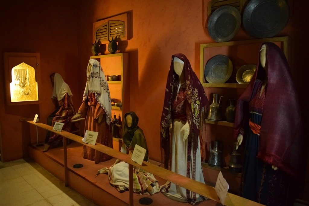 Attire display at the Jordan Folklore Museum