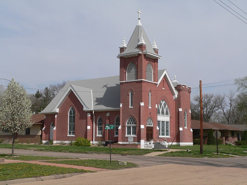 Red Cloud, Nebraska Sacred Heart Church from SE 1