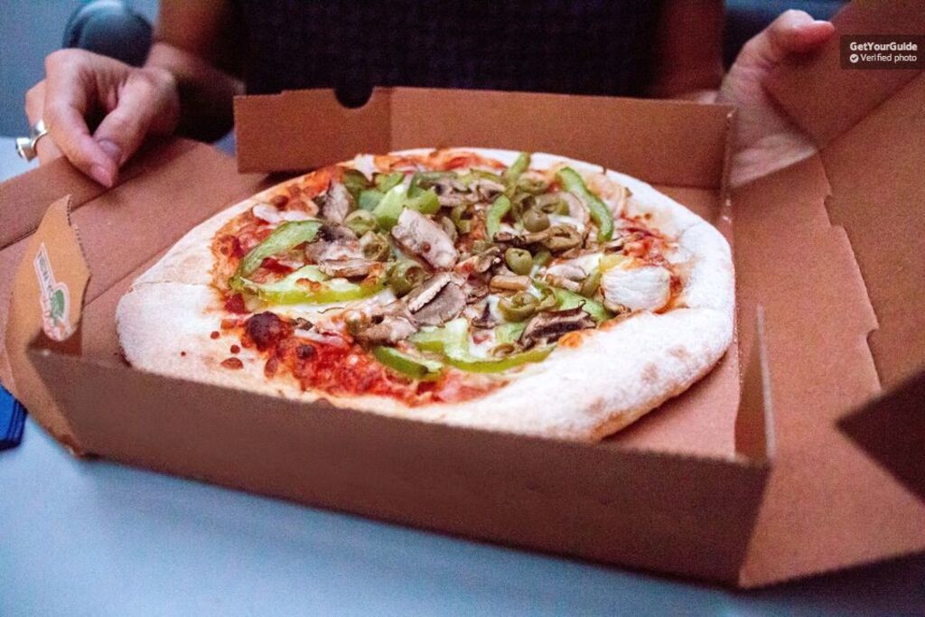 Pizza served on the cruise
