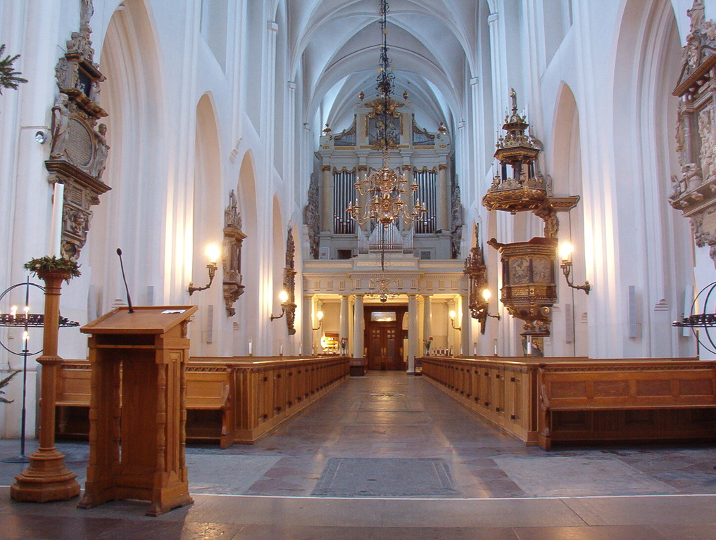 Sankt Petri kyrka, Malmö, interior from altar