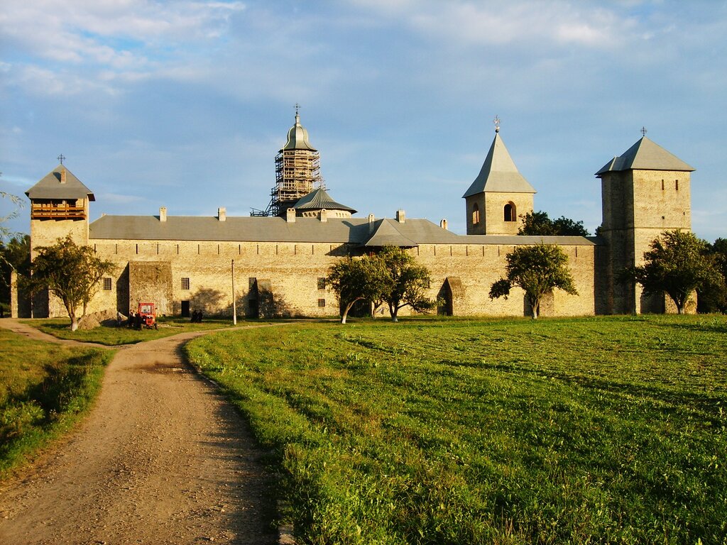 Dragomirna monastery sunset