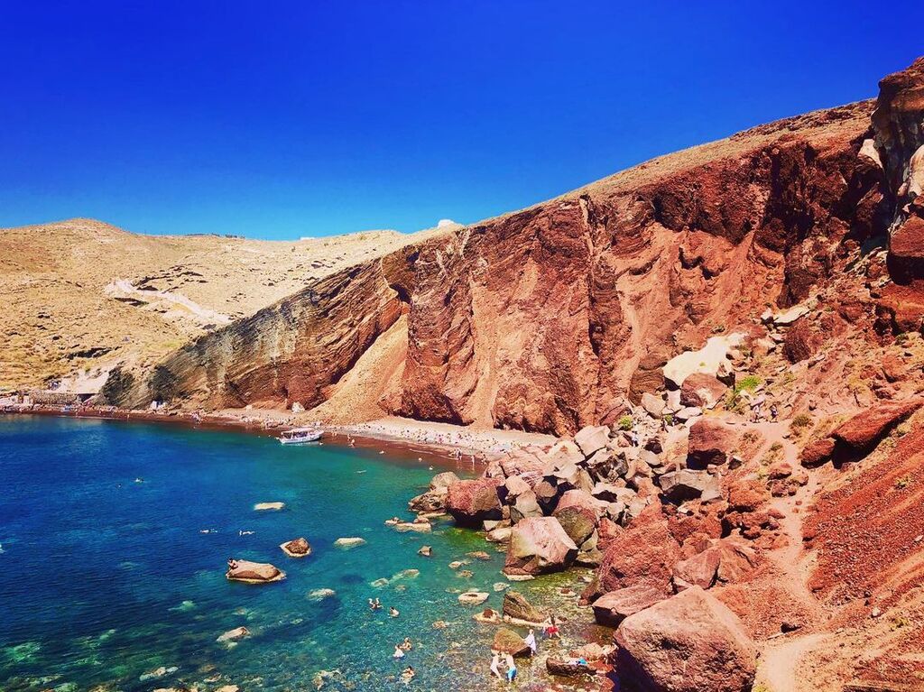 beautiful beaches in greece | red beach, santorini
