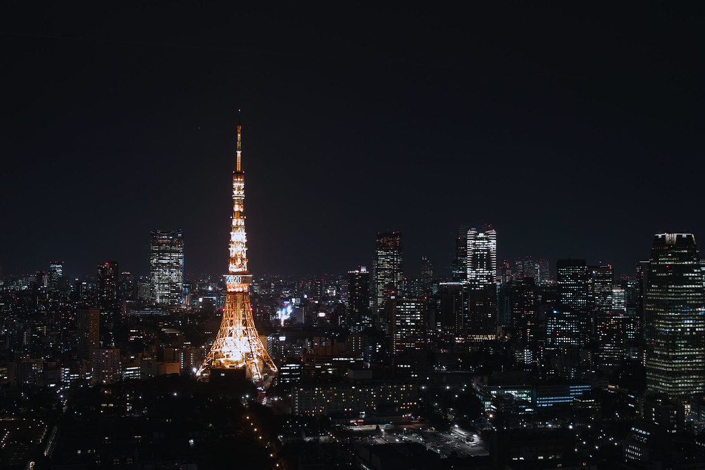 Night View with Tokyo Tower Special Lightup <Invitation for 2020 Olympic Games> (Shibakouen, Tokyo, Japan)
