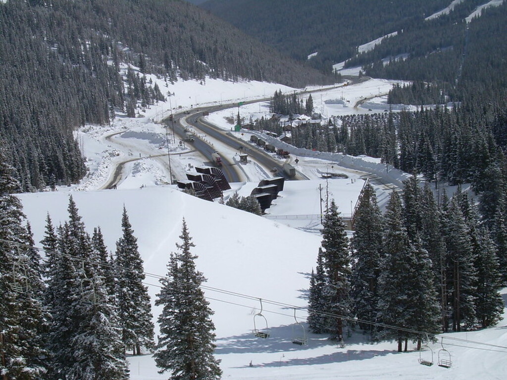 Eisenhower Tunnel east portal from Loveland Ski Area