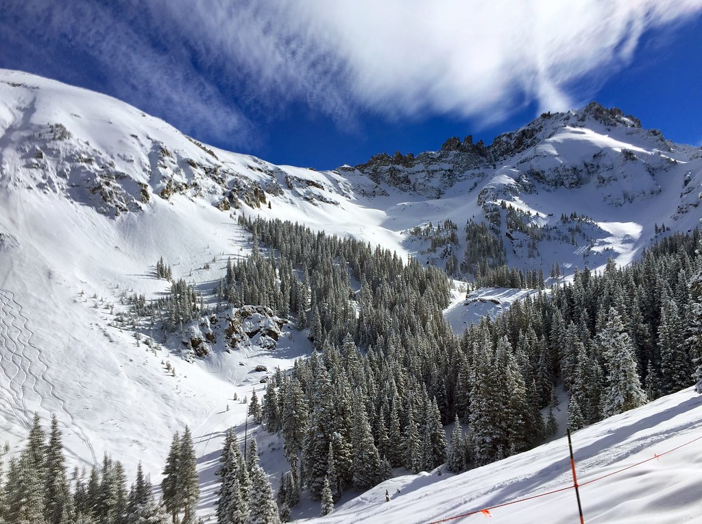 Snowboarding Palmyra Peak at Telluride Ski Resort, Colorado
