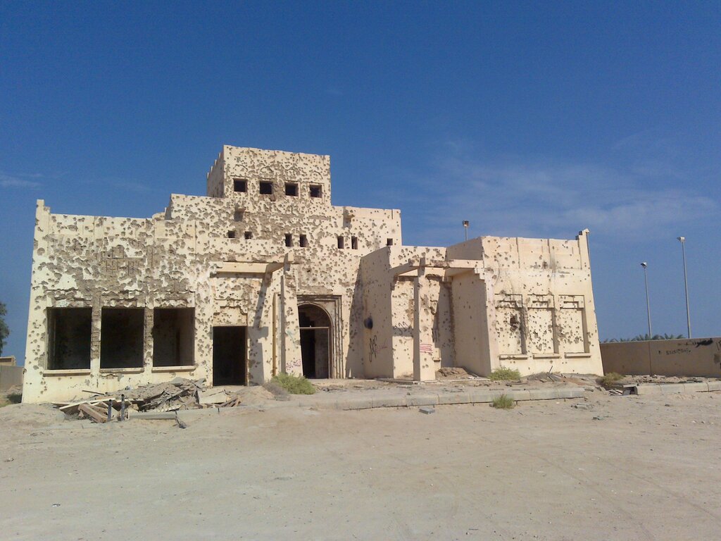 House with bullet shot in Failaka Island