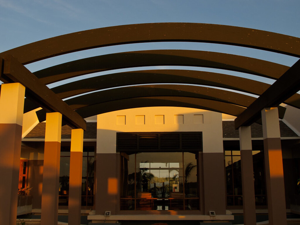 The Lobby Exterior At Sunset