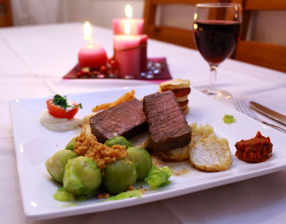 Fine steak and wine