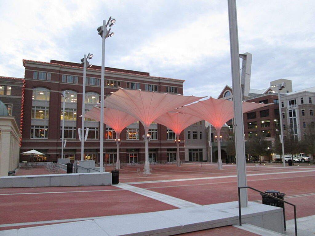 Umbrellas on Sundance Square in Fort Worth, Texas, USA